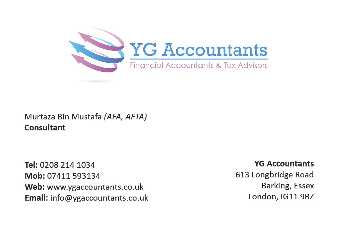 YH Accountants business card front designed by 9WEB