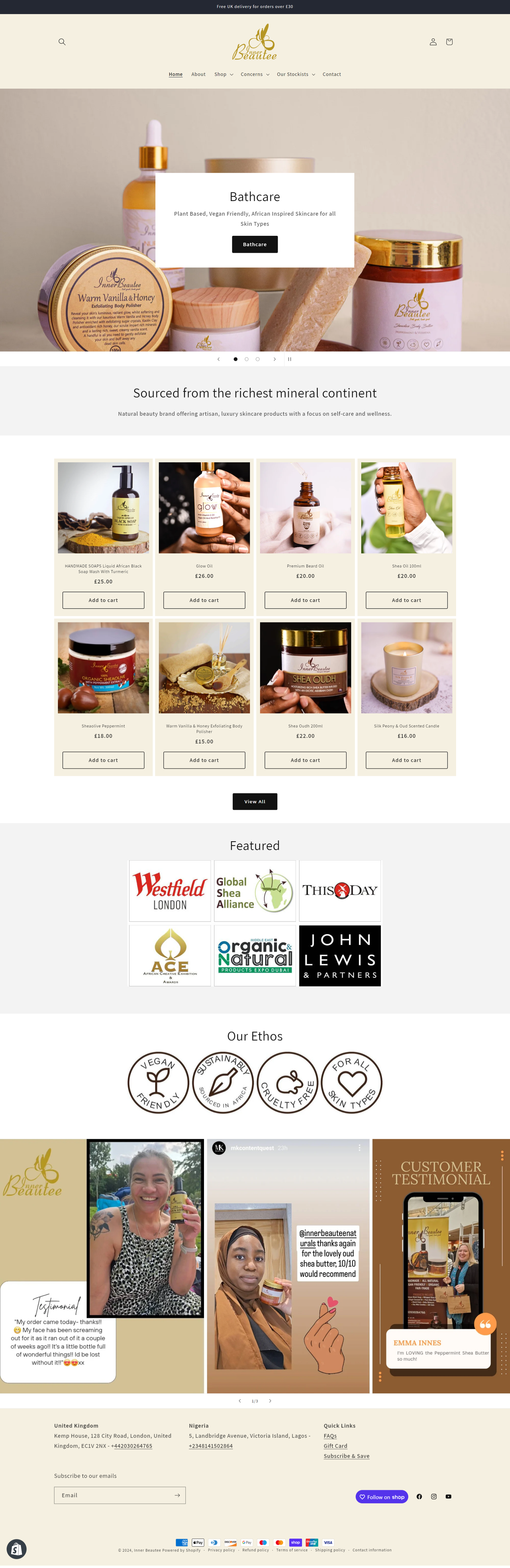 Inner Beautee website after redesign by 9WEB