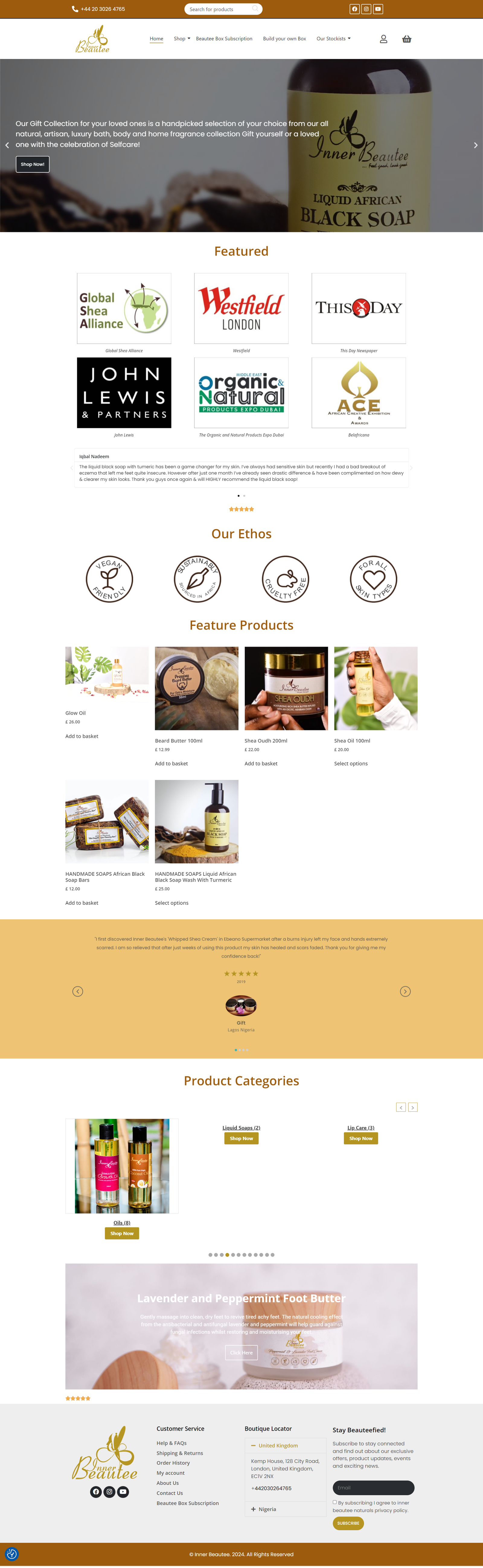 Inner Beautee website before redesign by 9WEB