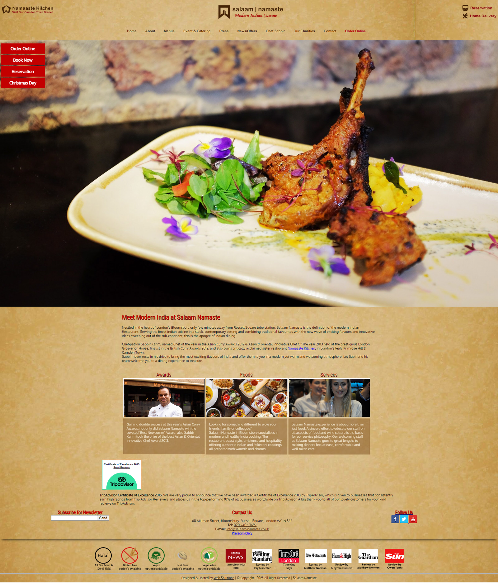 Salaam Namaaste website before redesign by 9WEB